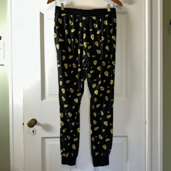 Black Drawstring Joggers with Avocado Pattern - Picture 4 of 11